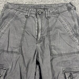 American Eagle Cargo Pants Womens 10 Charcoal Grey Multi Pocket Utility
